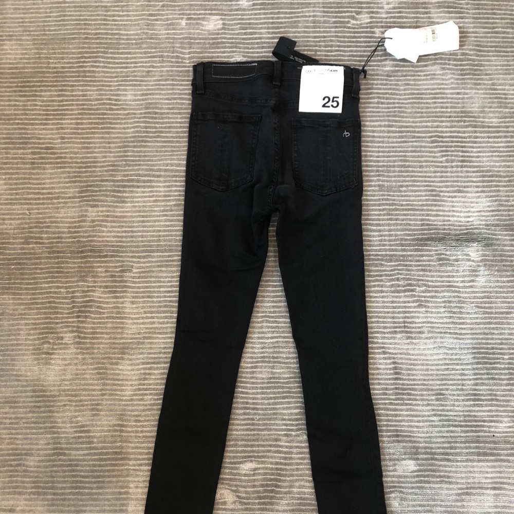 Rag&Bone High-Rise Ripped Black Skinny Jeans